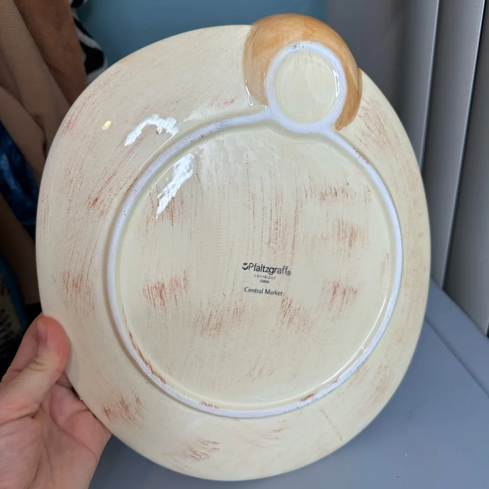 Pfaltzgraff Central Market Melon Single Chip  Dip Plate Hors d'Oeuvre Tray